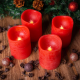 Set decorativ - 4 lumânări LED de advent, roșu