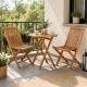 Set de lux pentru balcon Gardenay din lemn de tec, 1 masă +