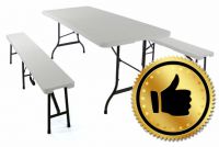 Masa de gradina rabatabila Garth 180 cm + 2 banci