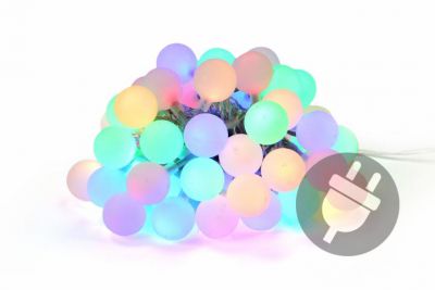 Lumini de petrecere în grădină, 50 LED, 25 mm, culori pastel