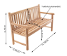 Bancă de grădină din lemn masiv DIVERO 3 locuri 150 cm