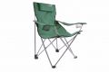 Set de 2x scaune de camping pliabile DIVERO cu pernă - verde