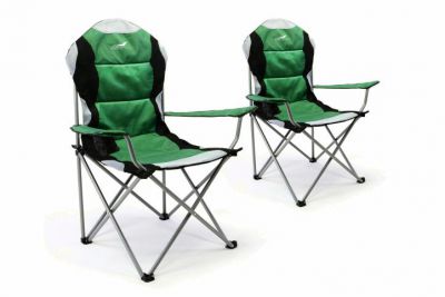 Divero Deluxe Scaun pliabil de camping,verde, 2 bucăți