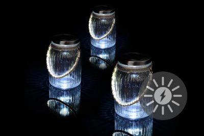 Set de 3 buc iluminat solar - sticlă suspendată
