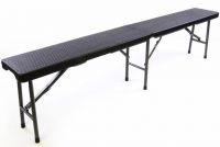 Bancă de grădină rabatabilă - design din ratan negru 180x25