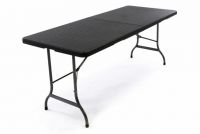 Masă de grădină rabatabilă în design din ratan-negru180x75cm