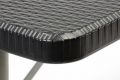 Masă de grădină rabatabilă în design din ratan-negru180x75cm