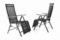 Set de grădină 2x scaun pliabil din aluminiu RELAX- antracit