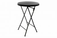 Masă de bar de grădină rotundă - aspect rattan 110 cm -negru