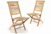 Set de 2 scaune pliabile DIVERO"Hantown"-lemn masiv de tec