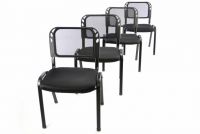 Set de 4x scaune de congres stivuibile - negru