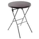 Masă de grădină rotundă-optică din ratan 110 cm- maro