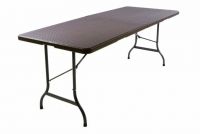 Masă de grădină pliantă în design din ratan - maro 180x75 cm