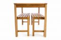 Set banci și masă de grădină, tec tratat, 135 cm