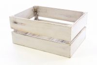 Cutie din lemn VINTAGE DIVERO alb - 51 x 36 x 23 cm