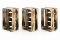 Set 3 cutii din lemn VINTAGE DIVERO maro - 44 x 28 x 19 cm