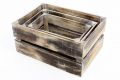 Set 3 cutii din lemn VINTAGE DIVERO maro - 51 x 36 x 23 cm