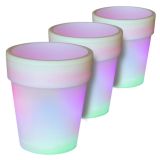 Iluminat solar - ghiveci cu schimbare de culoare - 3 buc