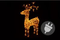 Decorațiune luminoasă pentru ren de Crăciun - 100 cm, alb ca