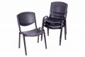 Set de scaune stivuibile - 4 buc, negru