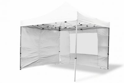 PROFI Cort de grădină Foarfecă 3x3m alb+4 pereți laterali