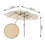 Umbrelă de soare mare XXL 4,65 m - crem