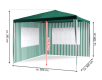 Cort de petrecere în grădină - verde 3 x 3 m + 2 pereți late