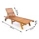 Șezlong de grădină din lemn de tec cu tapițerie