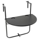Masă suspendată pliabilă cu aspect de rattan - negru