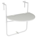 Masă pliantă suspendată cu aspect de rattan - albă