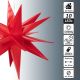Decorațiune stea de Crăciun cu temporizator 35 cm, 10 LED-ur