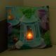 Pernă decorativă cu iluminare LED felinar - 38 x 38 cm