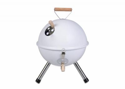 Mini grătar  de gradina rotund - alb