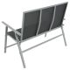 Bancă de grădină din aluminiu, 2 locuri, 119 cm, gri