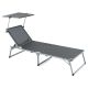 Șezlong pliant DIVERO cu acoperiș XXL, antracit