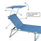 Șezlong pliant DIVERO cu acoperiș XXL, albastru