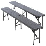 Set de 2 bănci pliabile - antracit, 180 cm