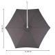 Umbrelă suspendată cu mâner - 3 m, antracit