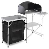 Bucătărie de camping cu rafturi, 146 x 40 x 80 cm