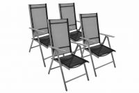 Set de grădină de 4 scaune pliante GARTHEN - negru