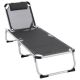 Șezlong pliant Divero Garden cu pernă, antracit