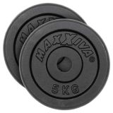 MAXXIVA Set de 2 greutăți pentru gantere 10 kg, fontă,neagră