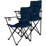Set de 2 scaune pliante albastre de camping