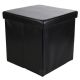 Taburet cu spațiu de depozitare, negru