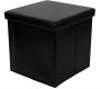 Taburet cu spațiu de depozitare, negru