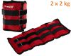 Manșete cu greutăți MOVIT, 2 x 2,0 kg roșu