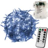 Iluminat 100 LED de Crăciun - 10 m, alb rece, pe baterii