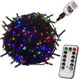 Lumini de Crăciun 10 m, 100 LED-uri, colorat, cablu verde
