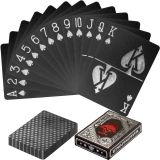 Cărți de poker plastic - negru / argintiu