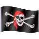 Steag pirat Jolly Roger, 120 x 80 cm